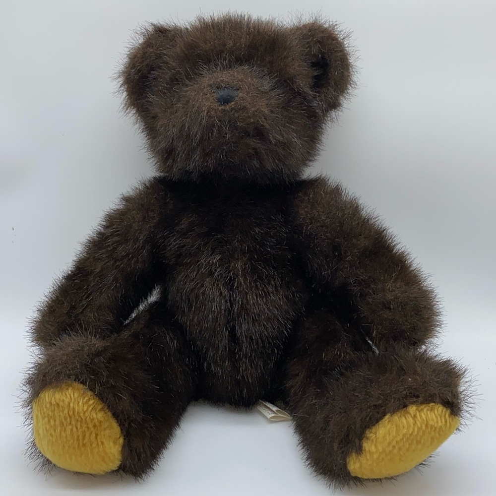 Vintage Chrisha Playful Plush Dark Brown Teddy Bear 1988